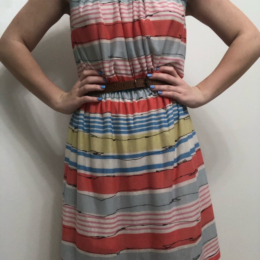 multicolor striped dress